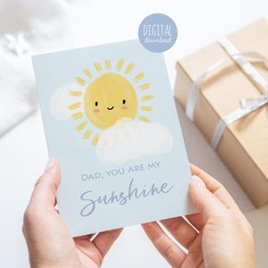 Digitale vaderdagkaart voor papa Verjaardag Instant Thank You Dad You are My Sunshine With love for Dad Leuke kaart van Kids door Kathrin Legg