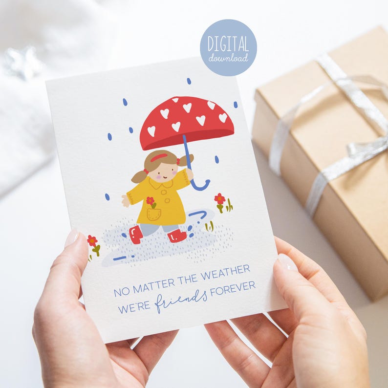 Friendship Card Printable: Thinking of You, Get Well Soon (digital ...