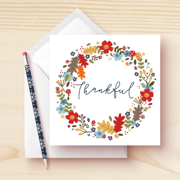 Thankful Greeting Cards Bulk Thanksgiving Card Pack by Kathrin Legg Pretty Fall Cards Bulk Corporate Holiday Cards Thankful Card