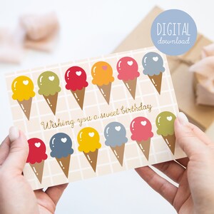 Eis Geburtstagskarte zum selbst ausdrucken Illustriert von Kathrin Legg