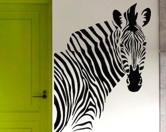 TRIBAL ZEBRA WILDLIFE Vinyl Decal Sticker-6/" Wide White Color