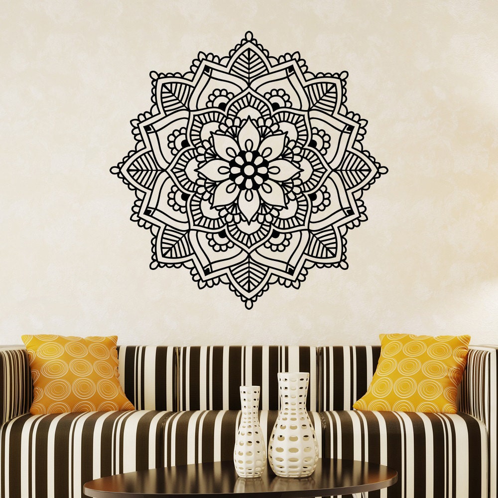 Wall Decal Vinyl Sticker Mandala Ornament Indian Geometric | Etsy