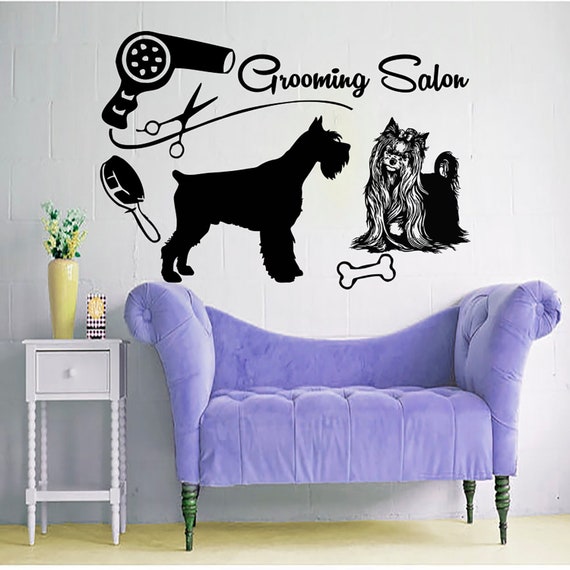dog grooming wall decals