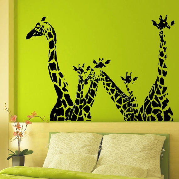 vinyl wall decals giraffe animals jungle safari african animal | etsy