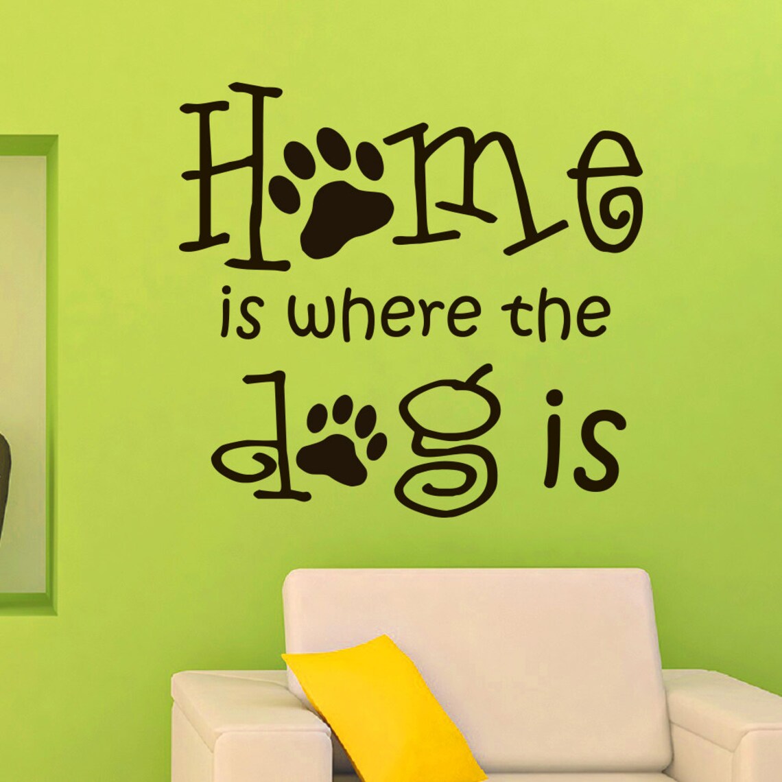 Dog Wall Decal Quotes Home is Where the Dog is Vinyl Lettering Etsy