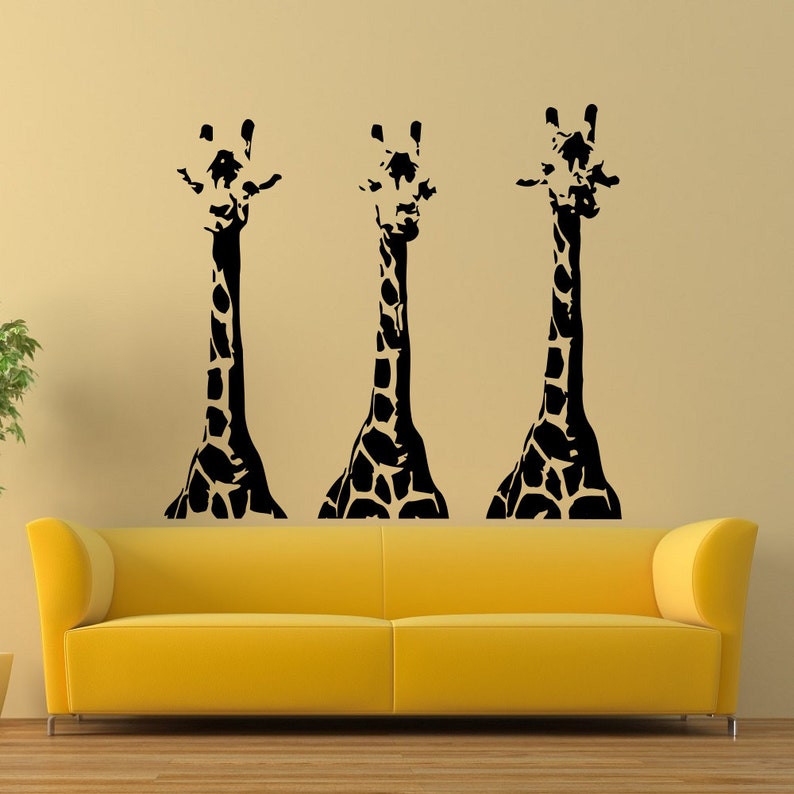 Giraffe Wall Decal Wild Animals Jungle Safari Wall Decals Etsy