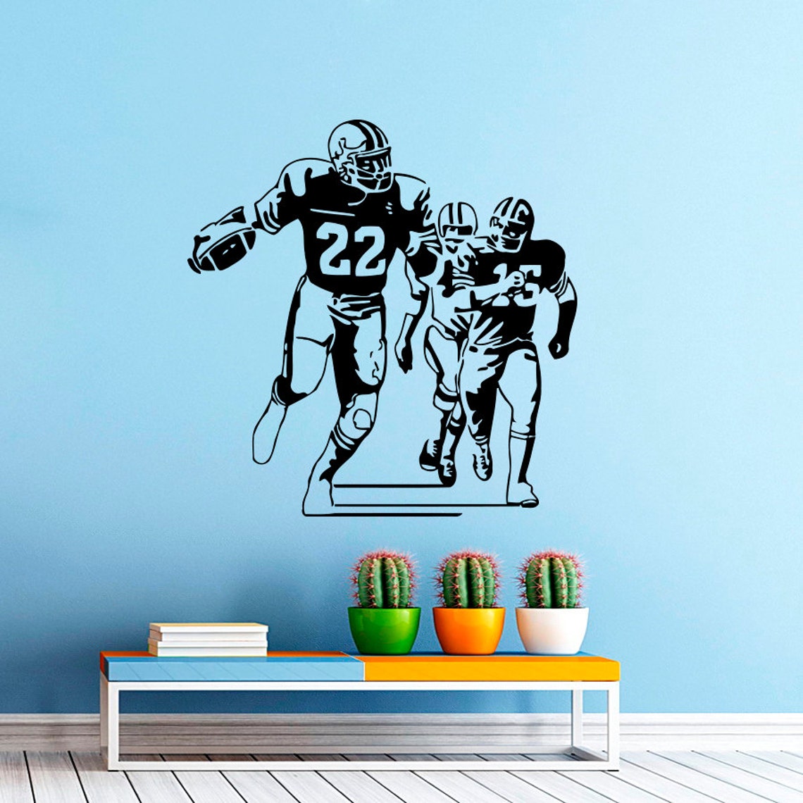 Football Player Wall Decal Vinyl Sticker Sport Wall Decor Home Etsy