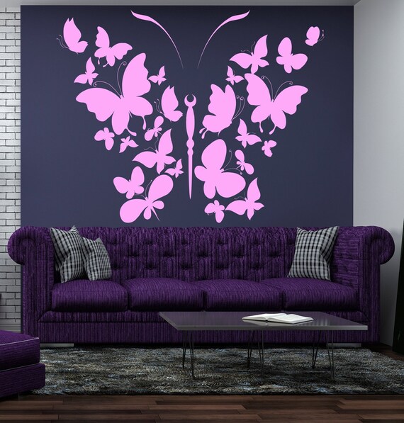Butterfly Wall Decal Vinyl Sticker Butterfly Decal Interior Design Wall Art Nursery Girls Bedroom Living Room Home Decor Art Mural Z849