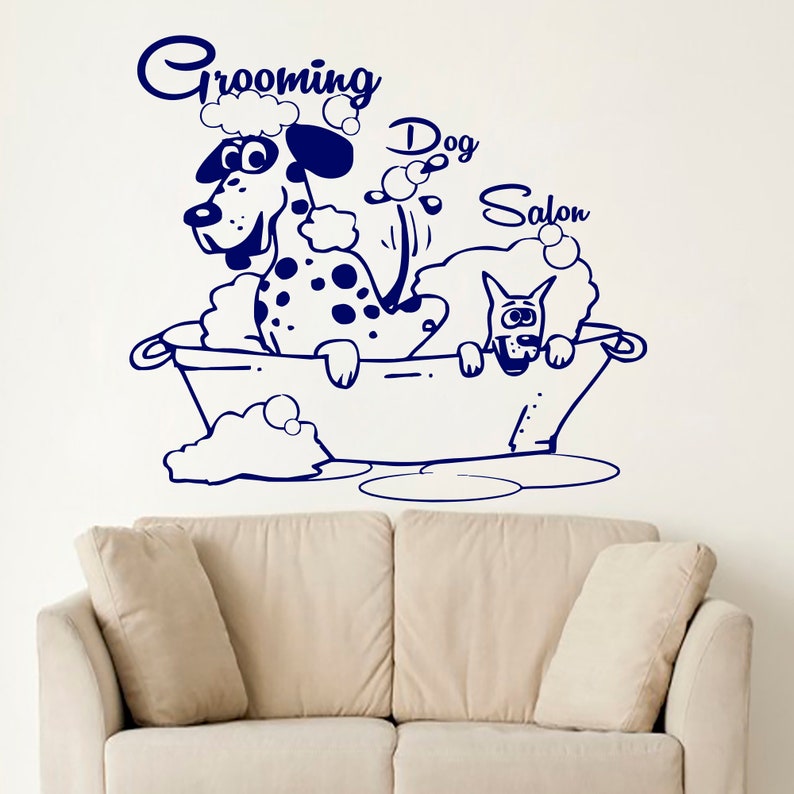 Dog Grooming Wall Decal Pet Grooming Salon Vinyl Sticker Etsy