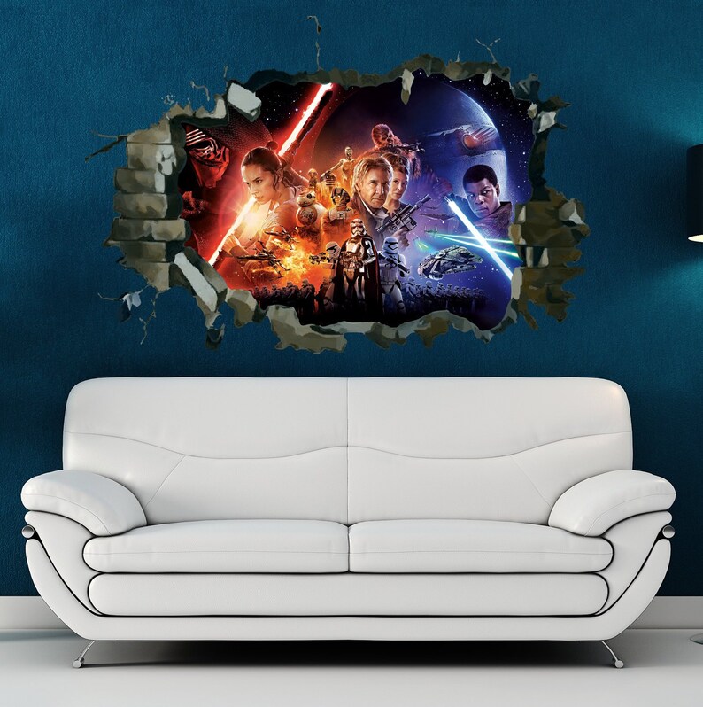 Star Wars Wall Decal Hole In The Feature Colour Sticker Nursery Home Interior Design Art Murals Decor As20