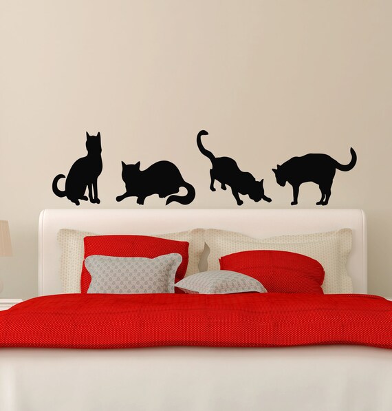 Cat Wall Decal Cat Vinyl Sticker Cat Svg Cat Art Cat Etsy