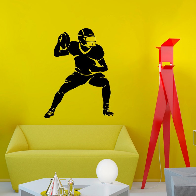 Vinyl Wall Decals Football Player Sport Decal Boy Room Kids Etsy