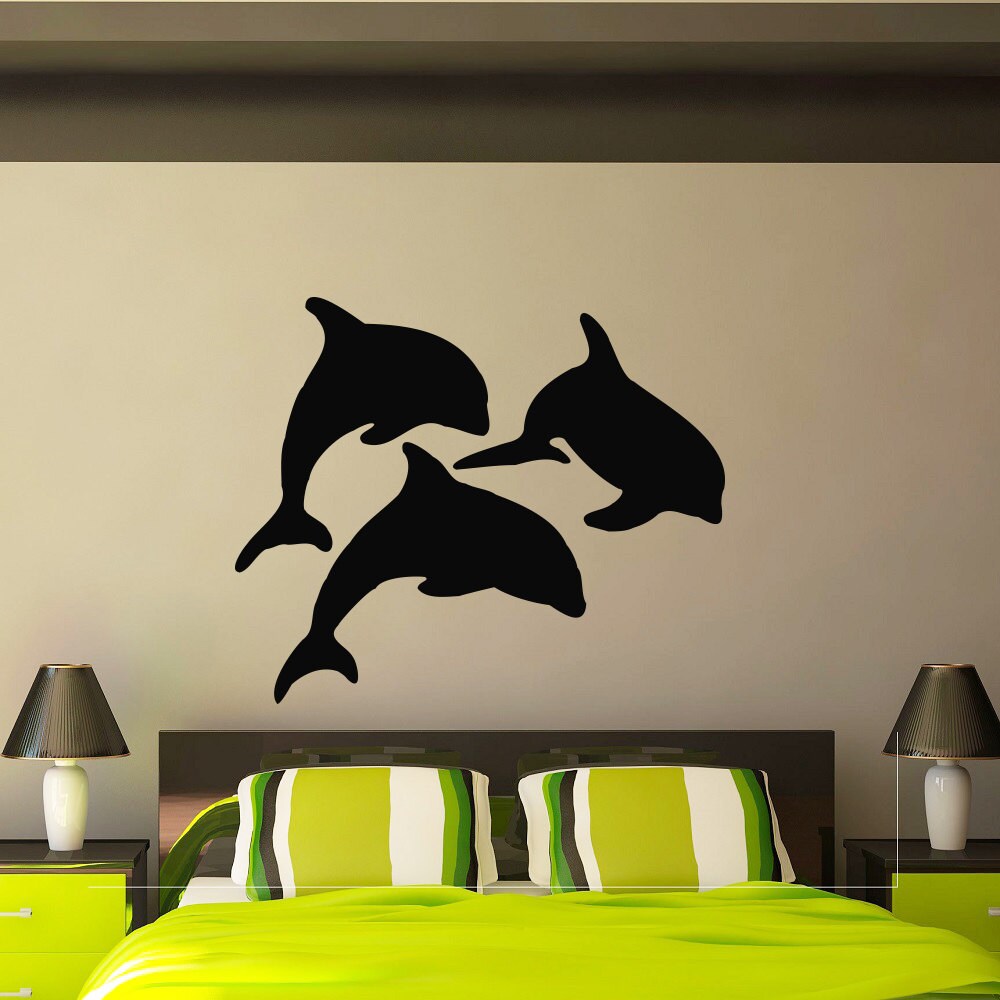 Dolphin Wall Decal Vinyl Stickers Ocean Sea Animal Wall Decals Etsy