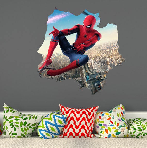 Spiderman Wall Sticker Decal Comics Room Decor Superhero Etsy