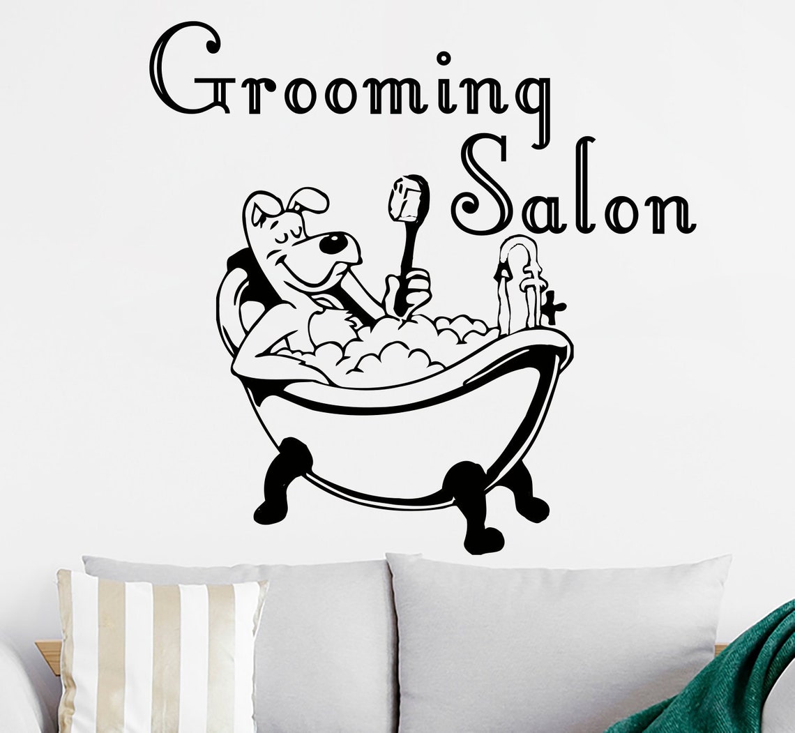 Dog Grooming Wall Decal Pet Grooming Salon Vinyl Sticker Etsy