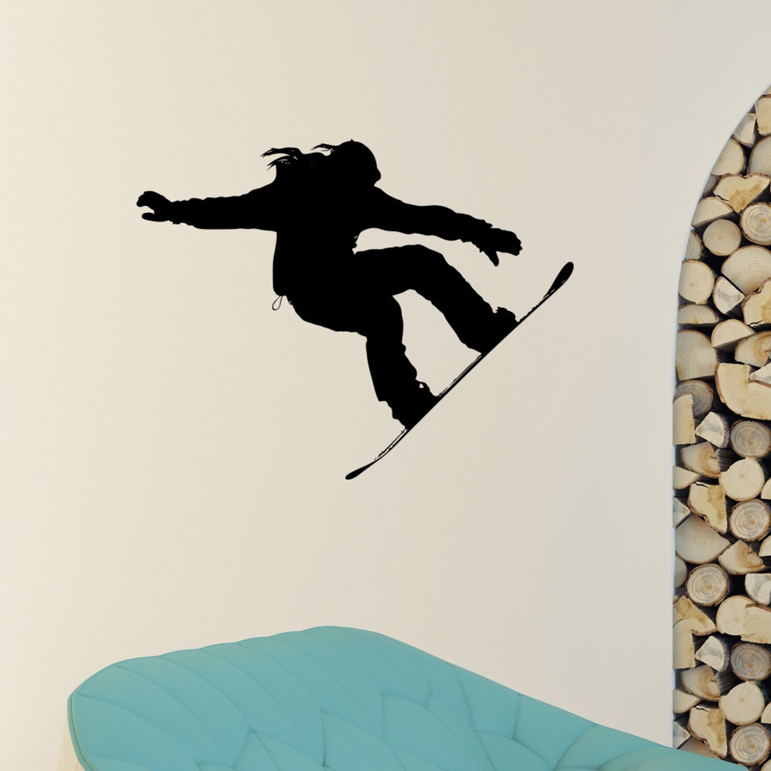 Snowboard Wall Decal Vinyl Sticker Snowboarding Jumping Snow Etsy
