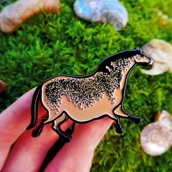 Large Horse Cave Pin - Lascaux Chauvet Prehistoric Paleolithic Chonky hoss honse pony