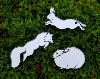 Arctic SET  Hard Enamel Pin   -  Cute Arctic Snow White Animal