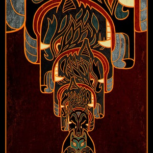 Sins Lustre print              - Generational Trauma Wolf Family Wall Art