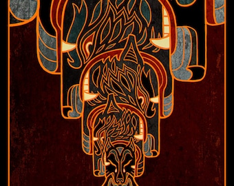 Sins Lustre print              - Generational Trauma Wolf Family Wall Art