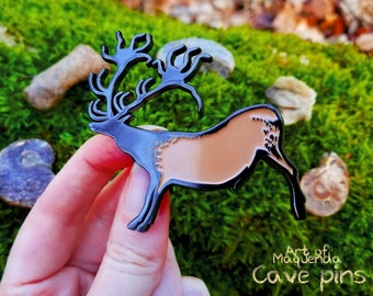 Large Deer Cave Pin - Lascaux Chauvet Prehistoric Paleolithic Megalocerus Elk Stag