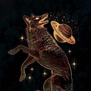 Star Coyote Lustre print