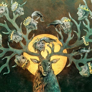 The Trophy Hunter print - Stag Deer Kings Patriarchy Hunting Nature Antlers