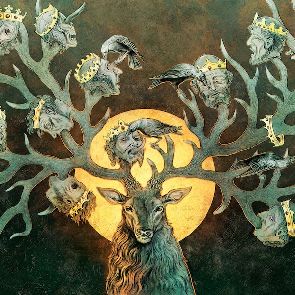 The Trophy Hunter print - Stag Deer Kings Patriarchy Hunting Nature Antlers