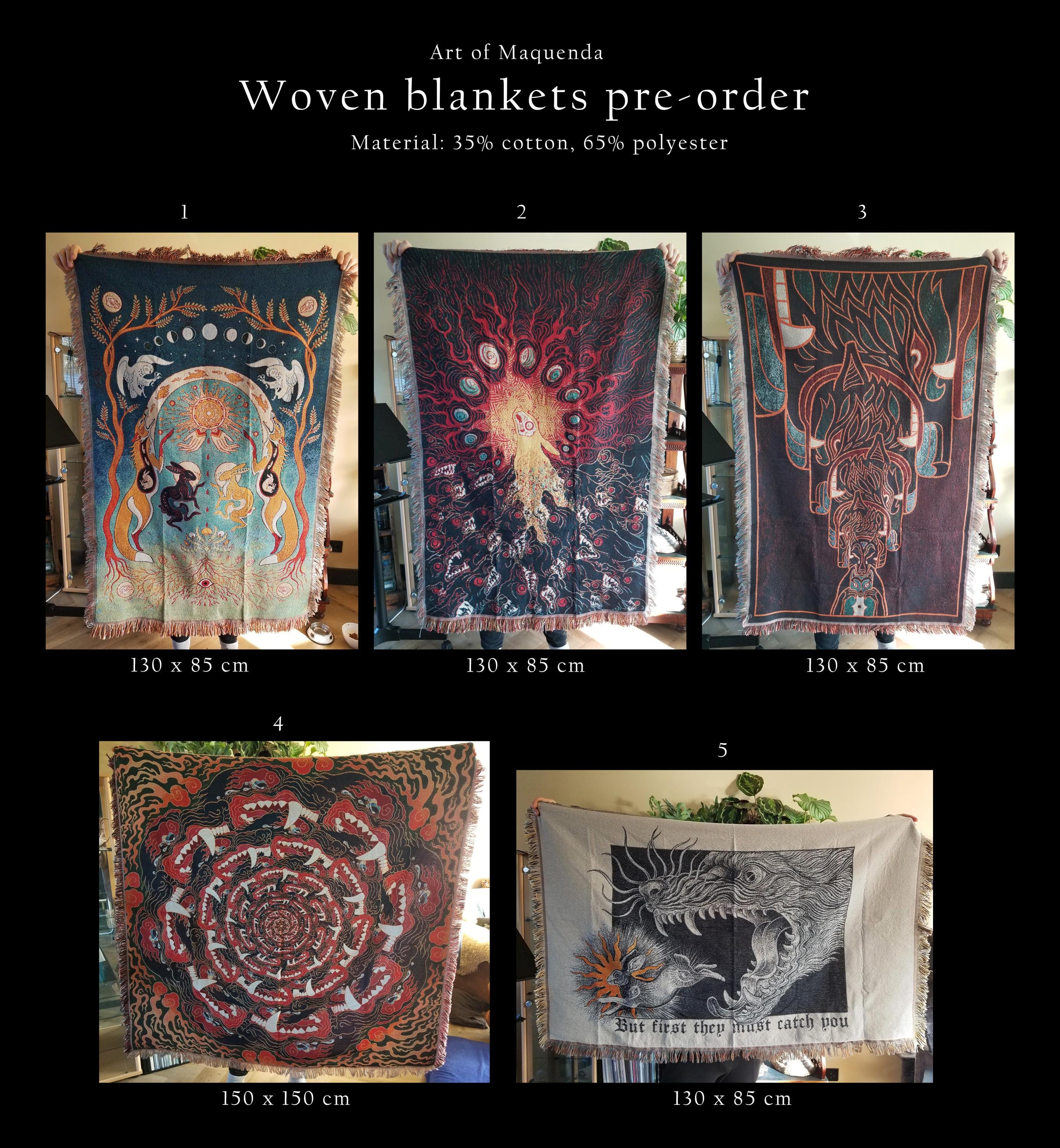 Woven Blankets - Wall Art Tapestry Fabric Occult Watership Down