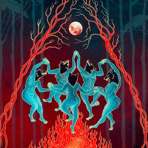 Séance Close-up 2 Lustre print     - Witches Pagan Occult Shamanic Tarot Spiritual Wall art