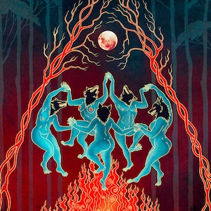 Séance Close-up 2 Lustre print     - Witches Pagan Occult Shamanic Tarot Spiritual Wall art