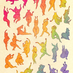 Booties Redux -   body positive queer pride trans feminine rainbow psychedelic poster