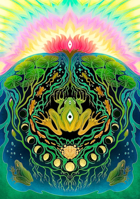 Transformation Lustre Print - Occult Frog Kambo Tadpoles