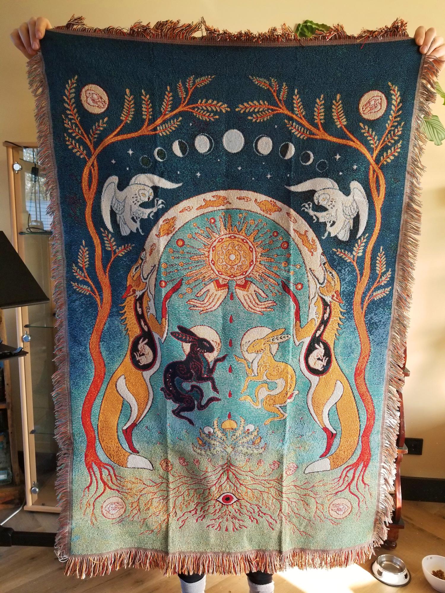 Woven Blankets - Wall Art Tapestry Fabric Occult Watership Down