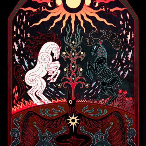 Earth Diver Print Hungarian Mythology Magyars Etsy