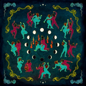 Moon Dance - Photo  print  - Moon cycle  pagan sutra wolf awoo