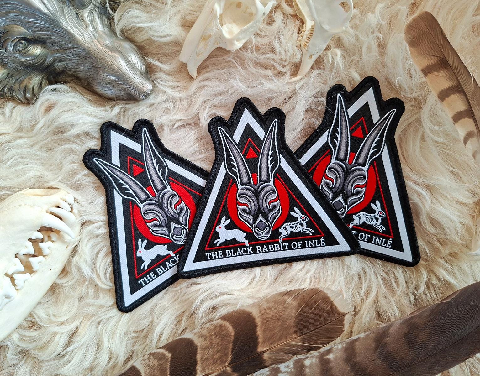The Black Rabbit of Inlé - Woven Patch - Skeleton Death Watership Down ...