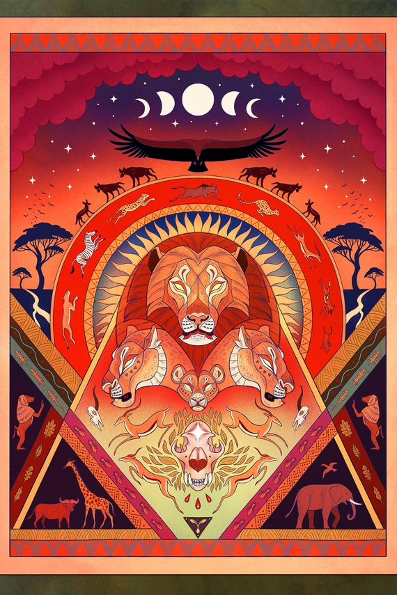 Circle of Life Lustre Print - Lion King Africa Nature Spiritual - Etsy