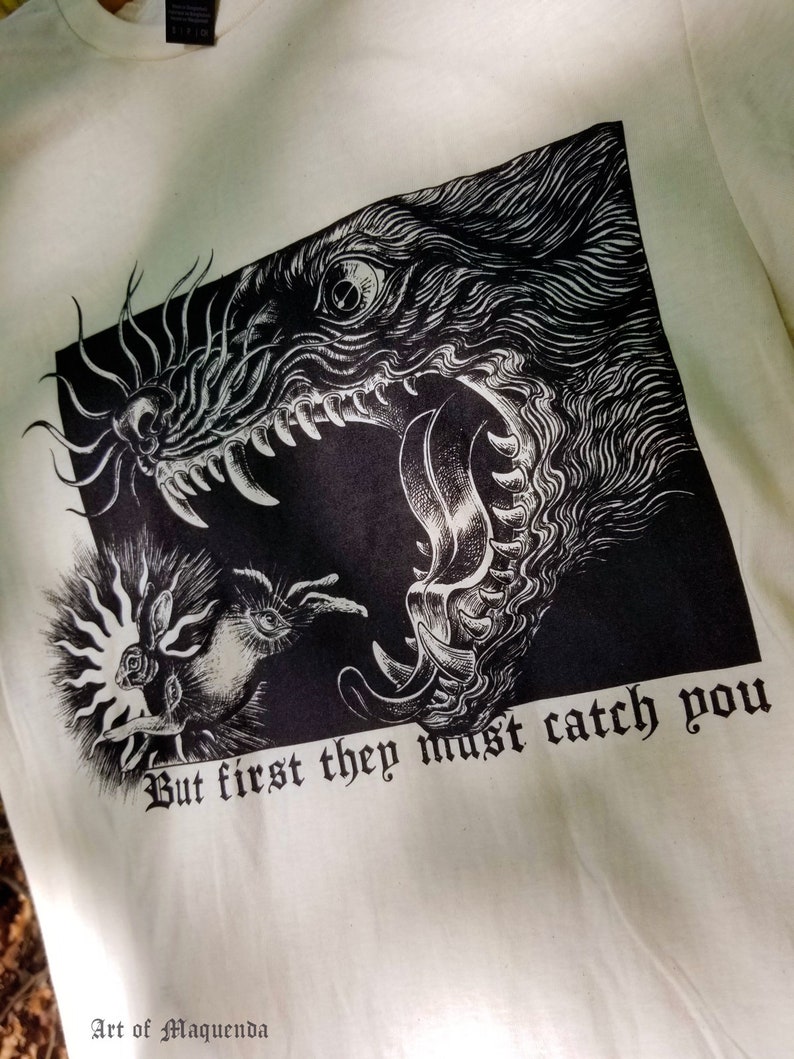But First They Must Catch You Unisex T-Shirt Watership Down rabbit El-Ahrairah zdjęcie 7