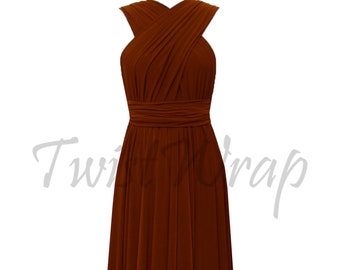 Brown and Burnt Orange Bridesmaid Dresses