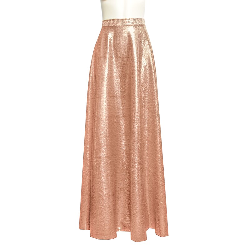 Rose Gold Sequin Skirt Bridesmaid Mismatched Separates Plus Size Formal Skirt Long Prom Bottoms Wedding Maxi Skirt Floor Length Evening Gown