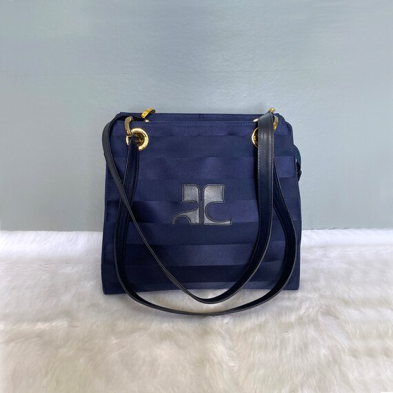 Courreges Blue Logo Shoulder Bag