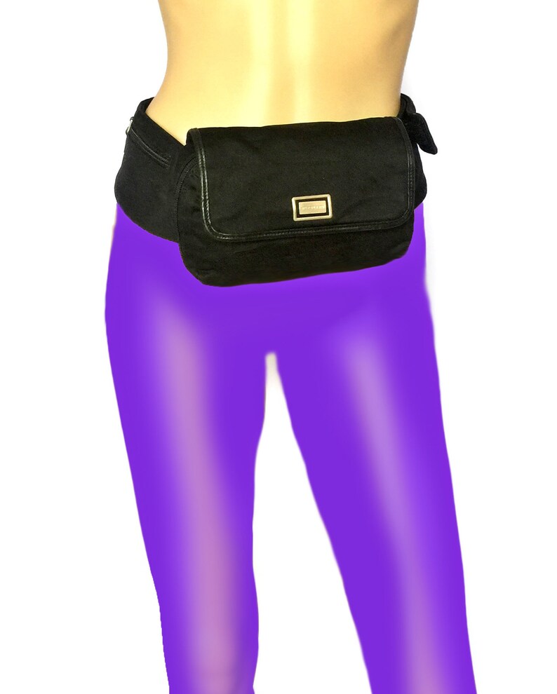 BURBERRY London Vintage Black Canvas Fanny Pack Waist Bag Etsy