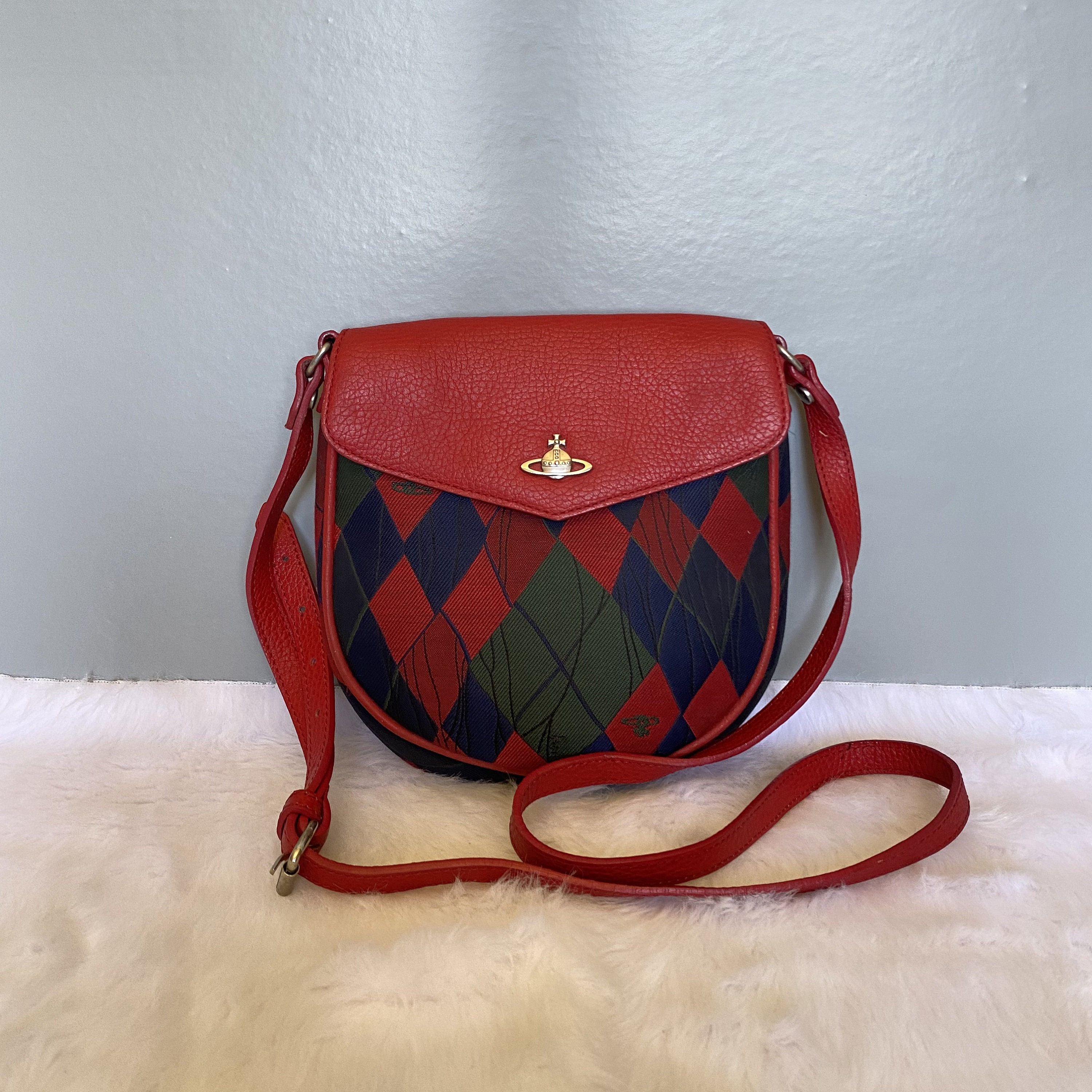 Vivienne Westwood heart shoulder bag handbag color red used from