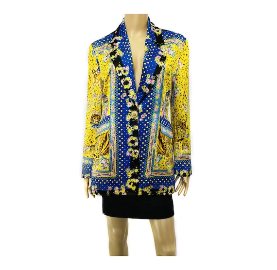 MARINA SITBON Pour Kamosho Yellow Blue Multicolor Printed - Etsy