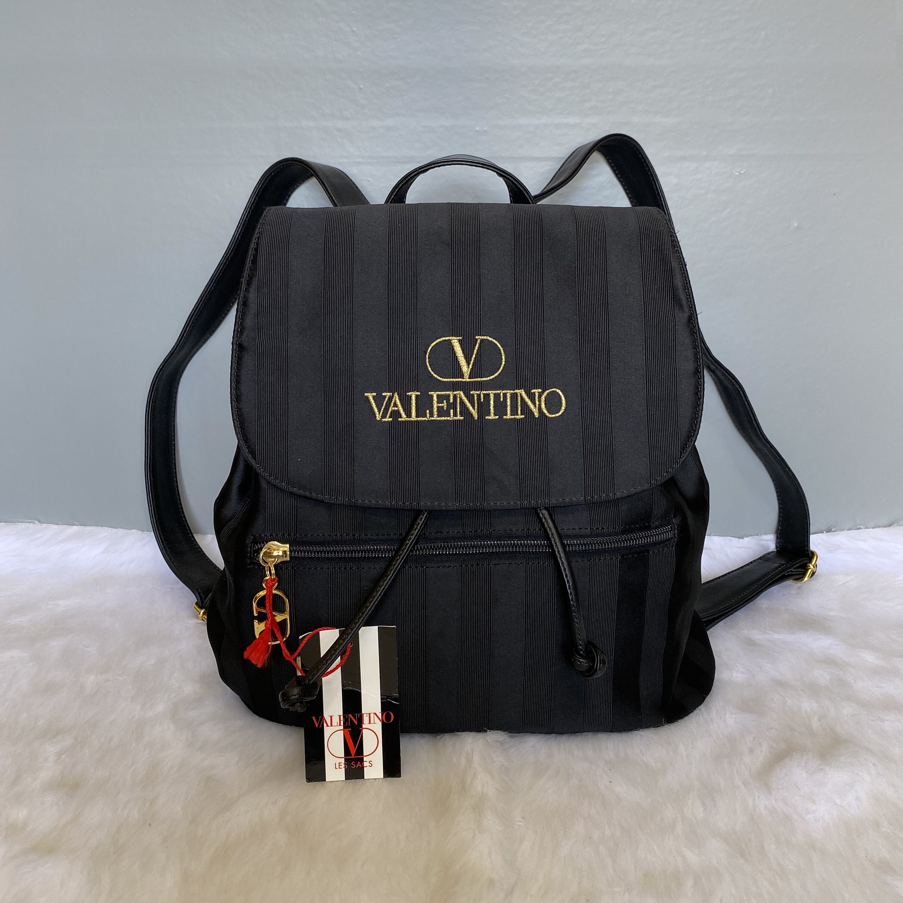 Vintage Valentino black nappa leather backpack with embossed logo. Cla –  eNdApPi ***where you can find your favorite designer  vintages..authentic, affordable, and lovable.