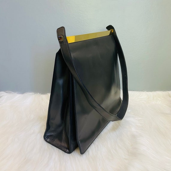 Gucci Black Leather Vintage Shoulder Bag Gucci