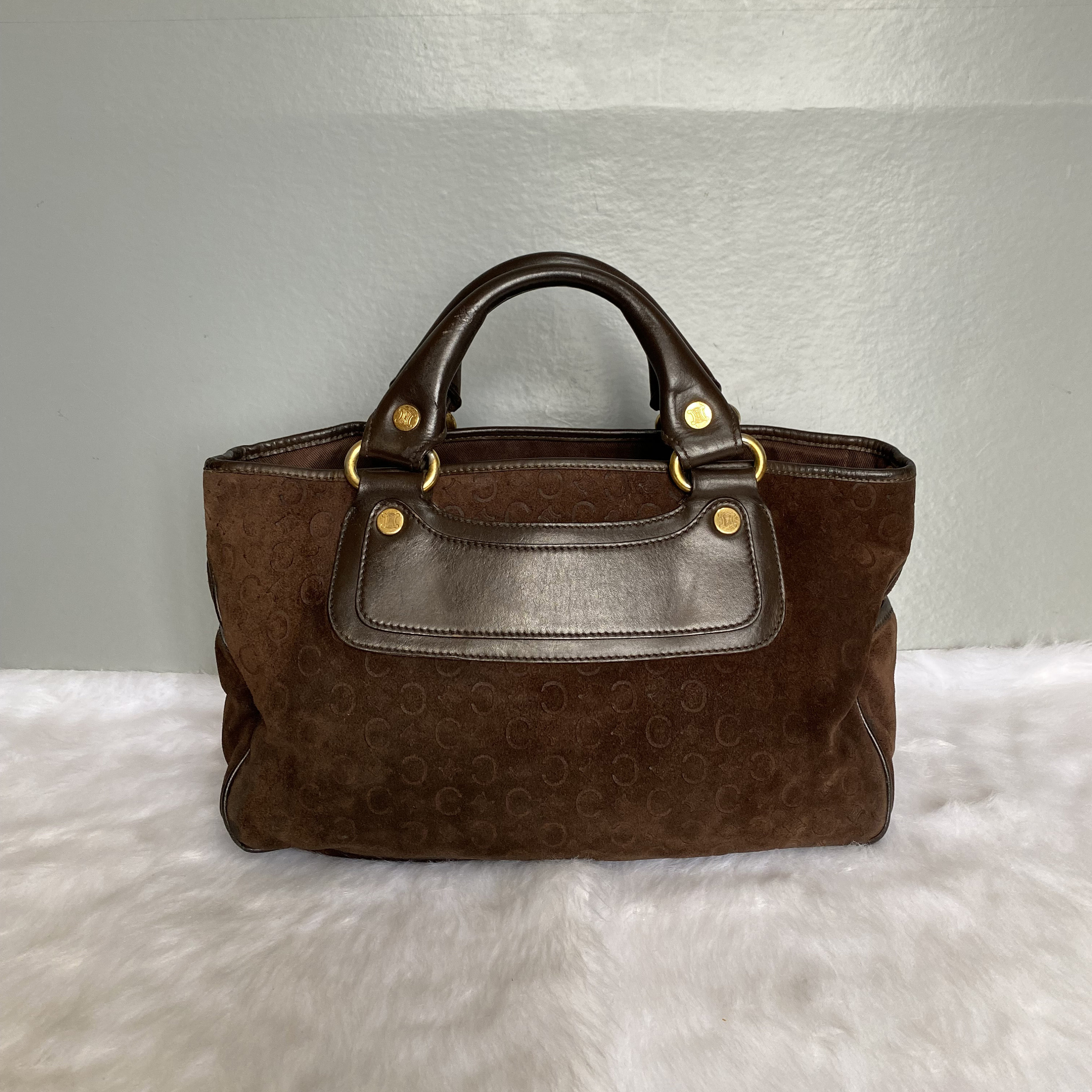 CELINE Macadam Vintage Brown Boogie Suede Leather Tote Bag Etsy