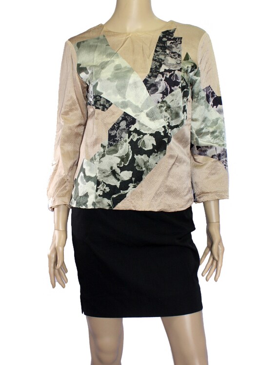 DRIES van NOTEN Printed Wool & Silk Top