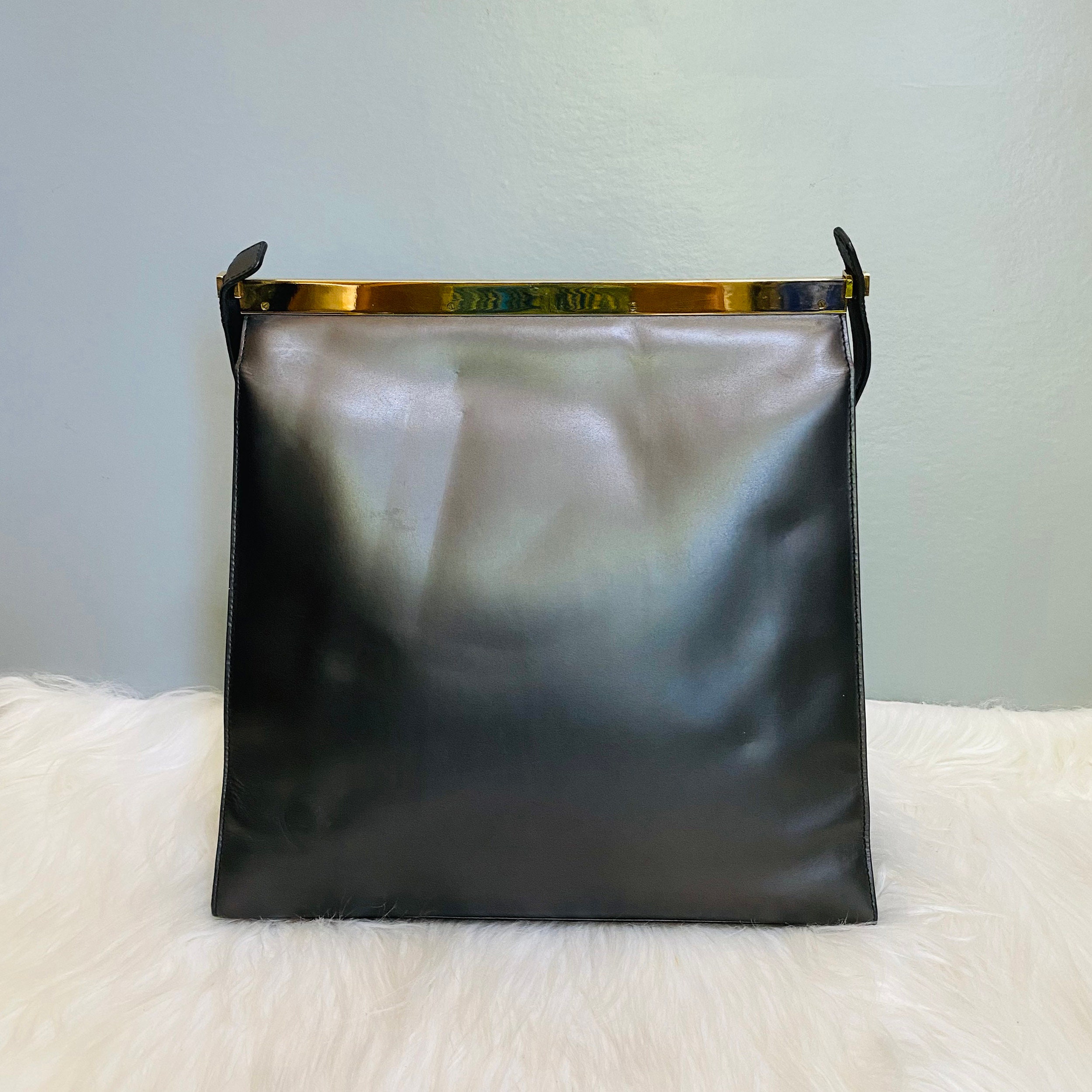 Gucci Vintage Black Leather Flap Bag - ShopperBoard